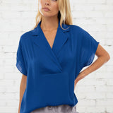 THRILL ME SILKY CONVERTIBLE COLLAR BLOUSE