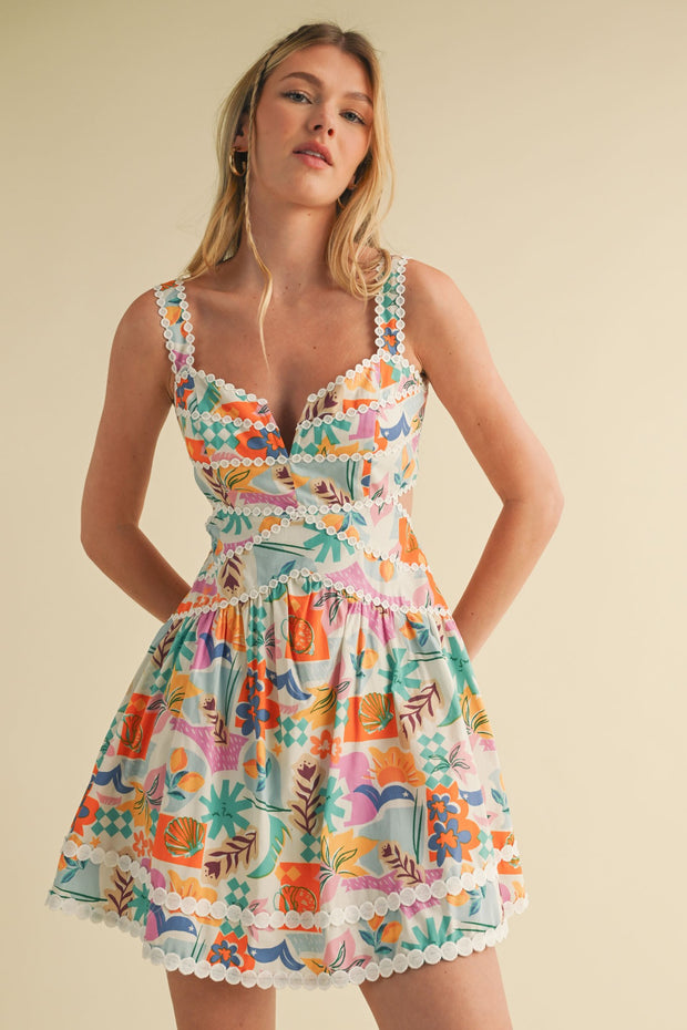 MARGARITA SIPPIN' CUT OUT COTTON MINI DRESS