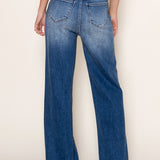 FIORE VERTICAL SPLICE WIDE LEG STRETCH JEANS