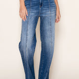 FIORE VERTICAL SPLICE WIDE LEG STRETCH JEANS