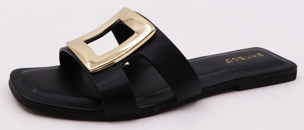 STARTING THE DAY BLACK METAL BUCKLE SLIDES