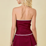 THE FINAL TOUCHDOWN MAROON STRAPLESS DRESS