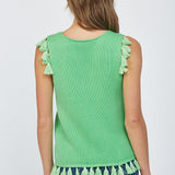 FINAL TOUCH TASSEL TANK SWEATER