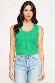 WILD AT HEART SCOOP NECK SLEEVELESS SWEATER