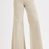 RISEN HIGH RISE WIDE LEG PALAZZO JEANS - FIESTA OR ALMOND