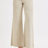 RISEN HIGH RISE WIDE LEG PALAZZO JEANS - FIESTA OR ALMOND