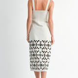 MIDTOWN CHIC LINEN BLEND SHIFT DRESS