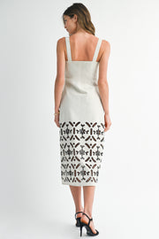 MIDTOWN CHIC LINEN BLEND SHIFT DRESS