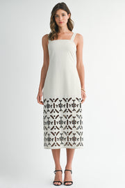 MIDTOWN CHIC LINEN BLEND SHIFT DRESS