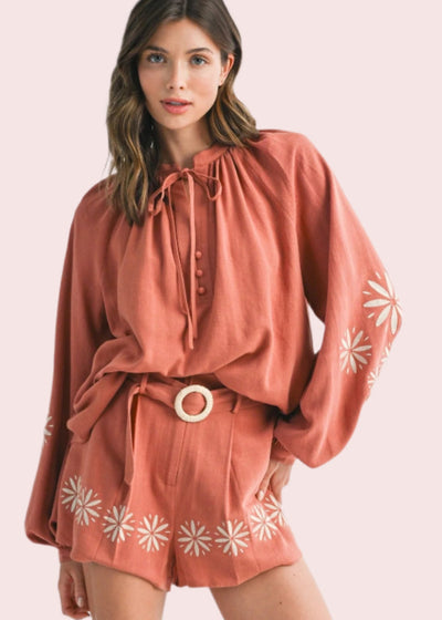 SWEET LIFESTYLE EMBROIDERED BLOUSE