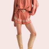 SWEET LIFESTYLE EMBROIDERED SHORTS