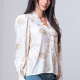 JUST WINGING IT IVORY EMBROIDERED BLOUSE