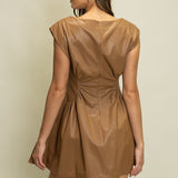 ONLINE EXCLUSIVE:  SLEEK UPTOWN FAUX LEATHER MINI DRESS