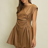 ONLINE EXCLUSIVE:  SLEEK UPTOWN FAUX LEATHER MINI DRESS