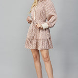 HARVEST CUTIE GEO PRINT SATIN TIE DRESS