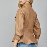 TAKE ME FOR A RIDE FAUX LEATHER PEPLUM JACKET