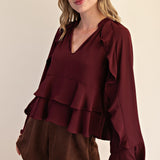 PATH TO GREATNESS WINE RUFFLE TOP