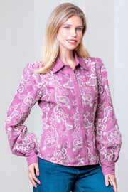 PAISLEY MOMENTS MAUVE EMBROIDERED TOP