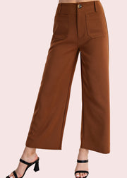 VILLA BRUNCH CROPPED WIDE LEG PANTS - BLACK OR CAMEL