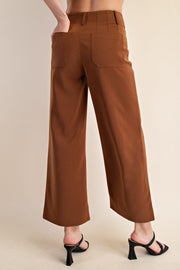 VILLA BRUNCH CROPPED WIDE LEG PANTS - BLACK OR CAMEL