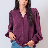 ALWAYS IN STYLE RUFFLE BLOUSE