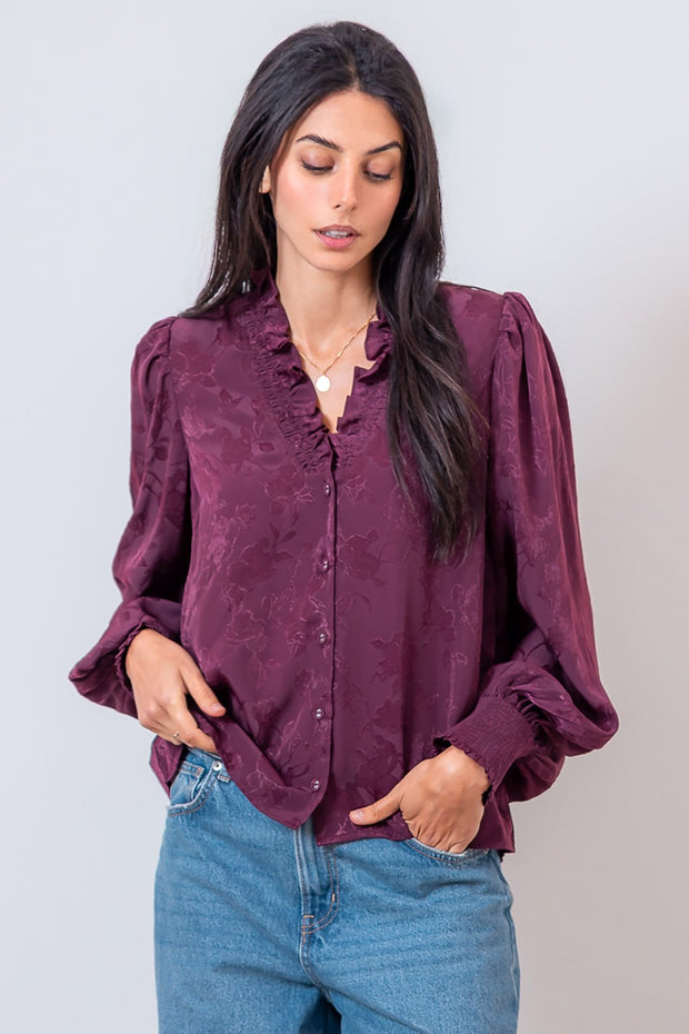 ALWAYS IN STYLE RUFFLE BLOUSE