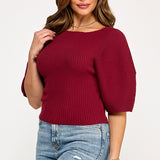 SAIL AWAY BOAT NECK SWEATER - WINE OR MOCHA