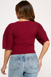 SAIL AWAY BOAT NECK SWEATER - WINE OR MOCHA