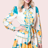 AUTUMN AURA FLORAL MINI DRESS