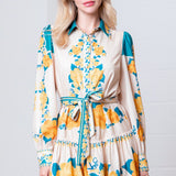 AUTUMN AURA FLORAL MINI DRESS