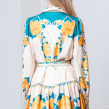 AUTUMN AURA FLORAL MINI DRESS
