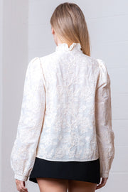 DRESS REHEARSAL IVORY BUTTON DOWN BLOUSE