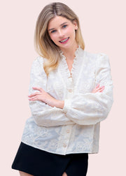 DRESS REHEARSAL IVORY BUTTON DOWN BLOUSE