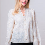 DRESS REHEARSAL IVORY BUTTON DOWN BLOUSE