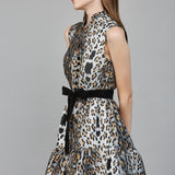 PURRFECTLY METALLIC ANIMAL PRINT DRESS