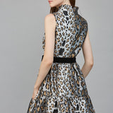 PURRFECTLY METALLIC ANIMAL PRINT DRESS