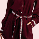 AUTUM DAYS AHEAD HIGH WAIST STITCH BELTED SHORTS- BURGUNDY OR RUST