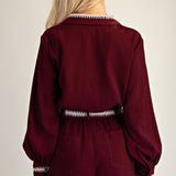 AUTUM DAYS AHEAD HIGH WAIST STITCH BELTED SHORTS- BURGUNDY OR RUST
