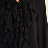 WHIRLWIND ROMANCE BLACK RUFFLE BLOUSE