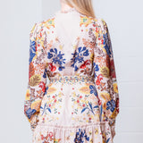 MEADOW MELODY FLORAL MINI DRESS