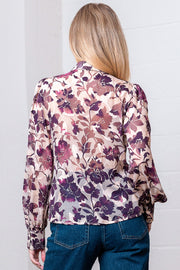 PURPLE PASSION FITTED BUTTON UP BLOUSE