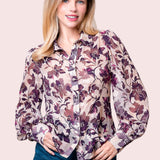 PURPLE PASSION FITTED BUTTON UP BLOUSE