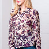PURPLE PASSION FITTED BUTTON UP BLOUSE