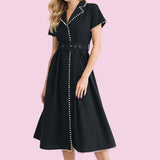 ELEVATED STYLE PEARL DETAILED MIDI DRESS