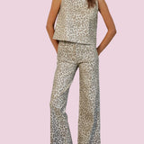 SHIMMER INSTINCT METALLIC ANIMAL PRINT PANTS