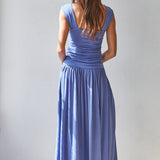 MODERN LINES VIOLET BLUE MAXI DRESS