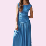 MODERN LINES VIOLET BLUE MAXI DRESS