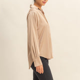 SIMPLE AND CHIC BLOUSE - BLACK, TAUPE OR PLUM