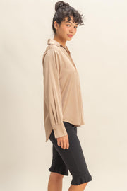 SIMPLE AND CHIC BLOUSE - BLACK, TAUPE OR PLUM