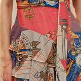 GENTLE GRACE ASYMMETRICAL RUFFLE SCARF DRESS